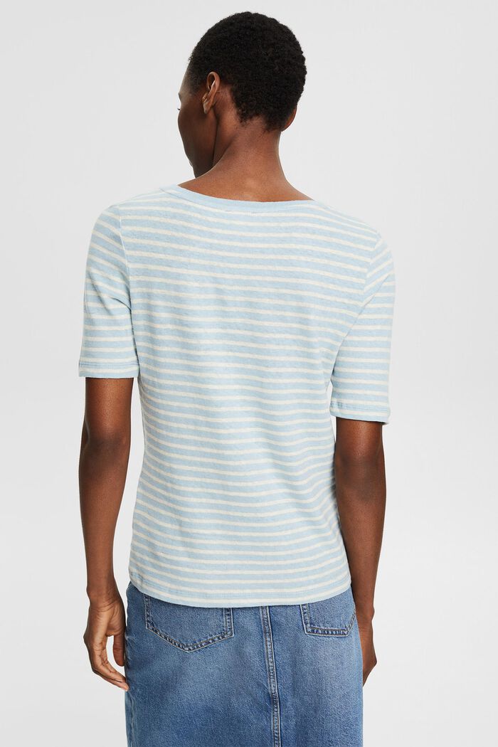 Con lino: camiseta con diseño bordado, LIGHT BLUE, detail image number 3