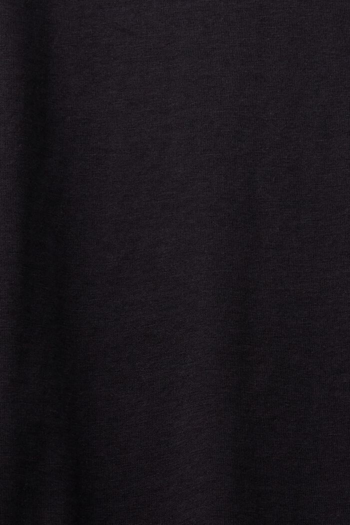 Camiseta en algodón ecológico y cuello enpico, BLACK, detail image number 4