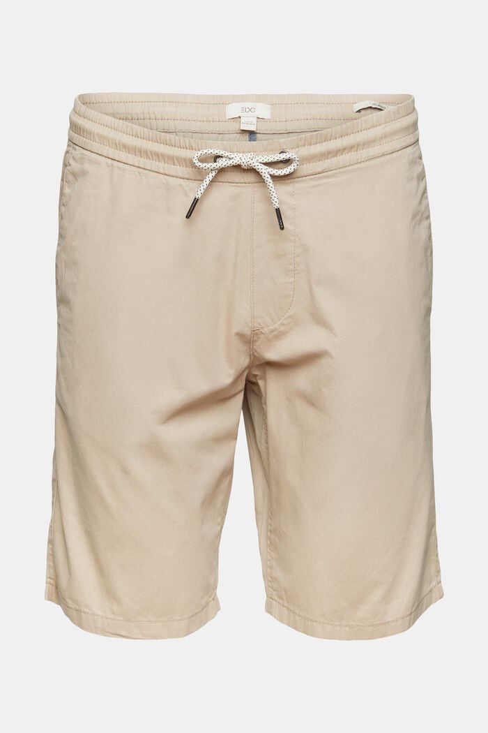 Shorts con cintura elástica, 100% algodón, LIGHT BEIGE, detail image number 8