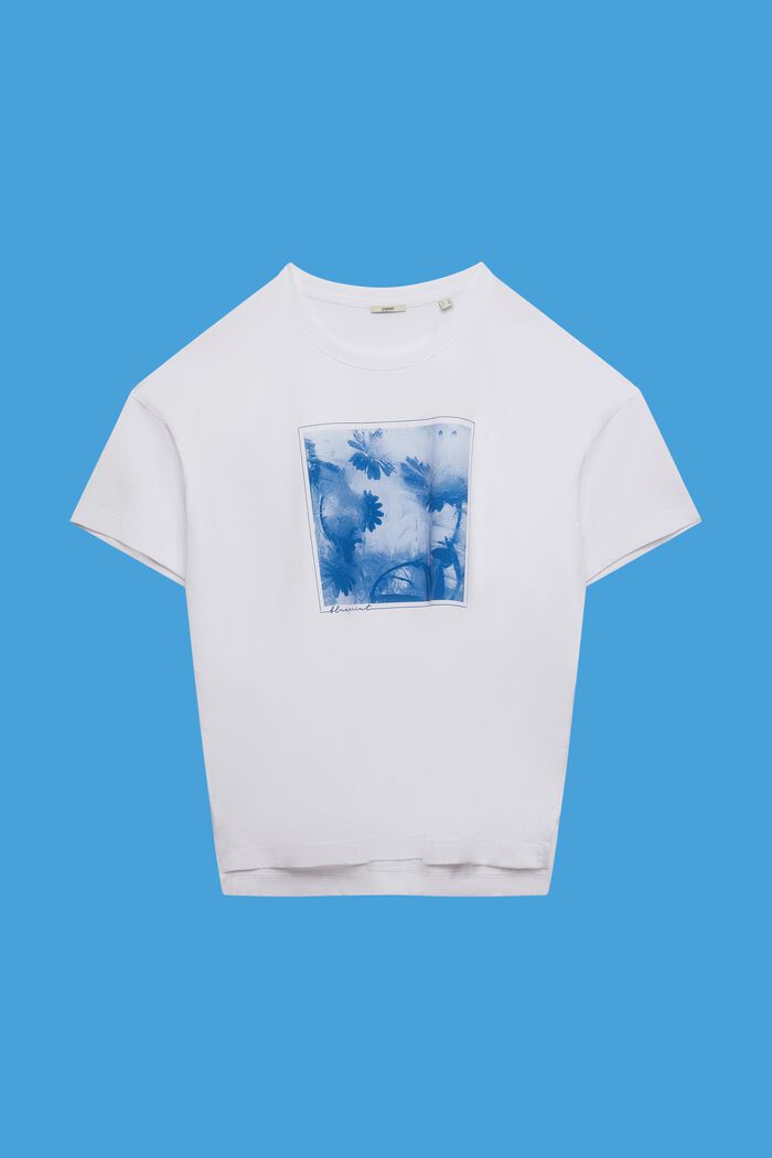 CURVY Camiseta de algodón con estampado frontal, WHITE, detail image number 0