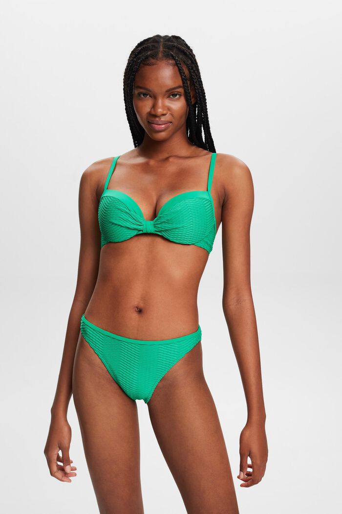 Reciclado: top de bikini con relleno y textura, GREEN, detail image number 0