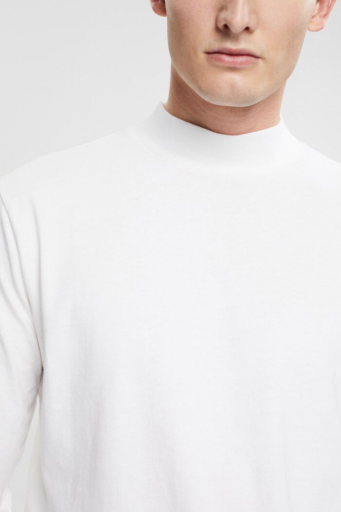 Camiseta de manga larga con cuello mao, WHITE, detail image number 0