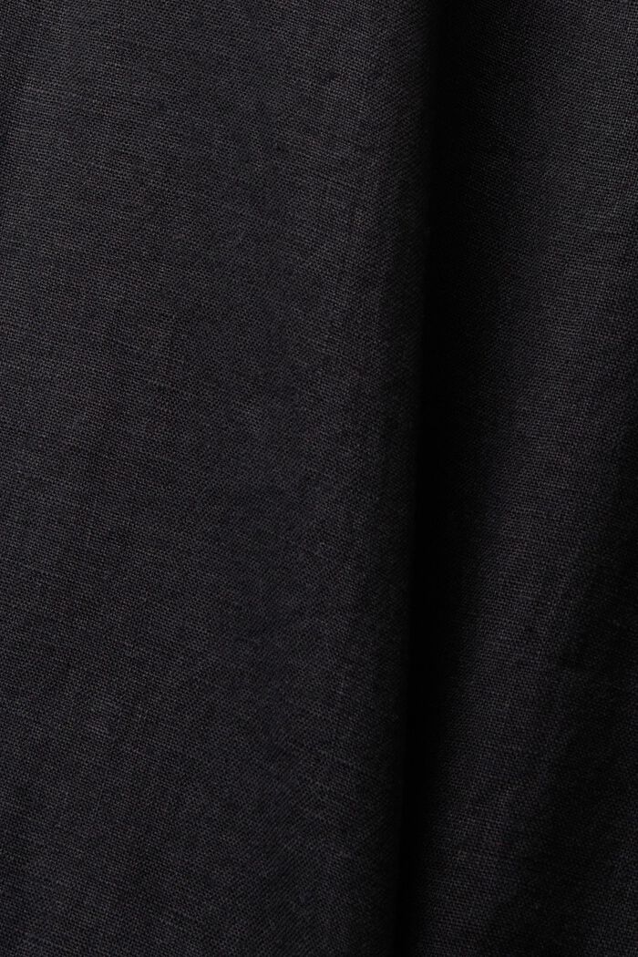 Pantalones de lino de corte ancho, BLACK, detail image number 5