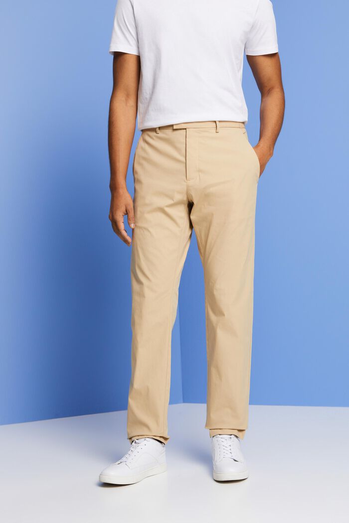 Pantalones chinos de popelina, SAND, detail image number 0