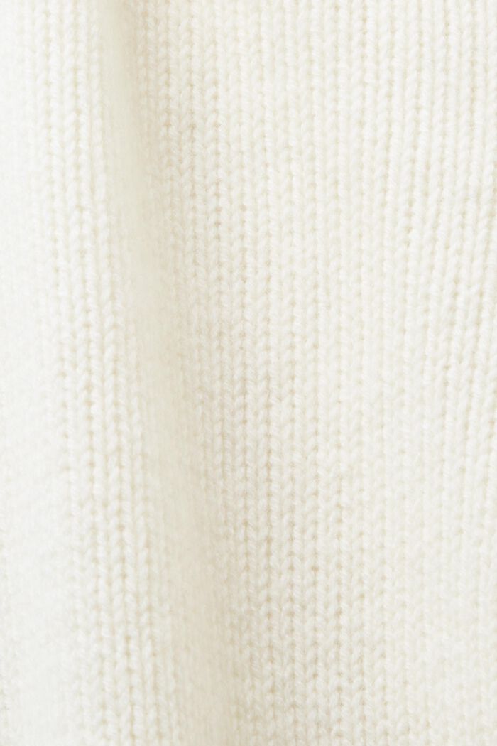 Jersey de lana y cachemir con logotipo, OFF WHITE, detail image number 5