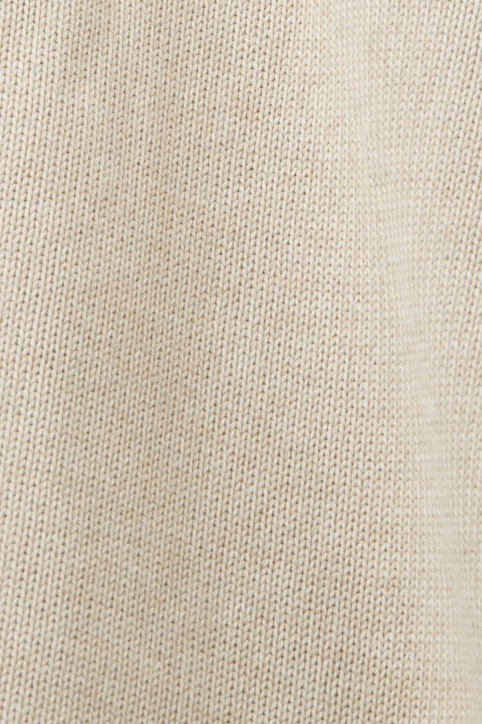 Jersey de algodón con el cuello en pico, SAND, detail image number 4