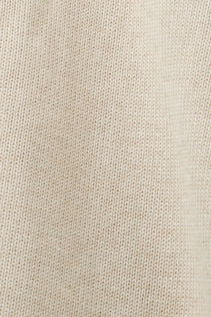 Jersey de algodón con el cuello en pico, SAND, detail image number 4