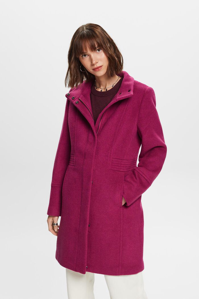 Reciclado: abrigo con lana, DARK PINK, detail image number 0