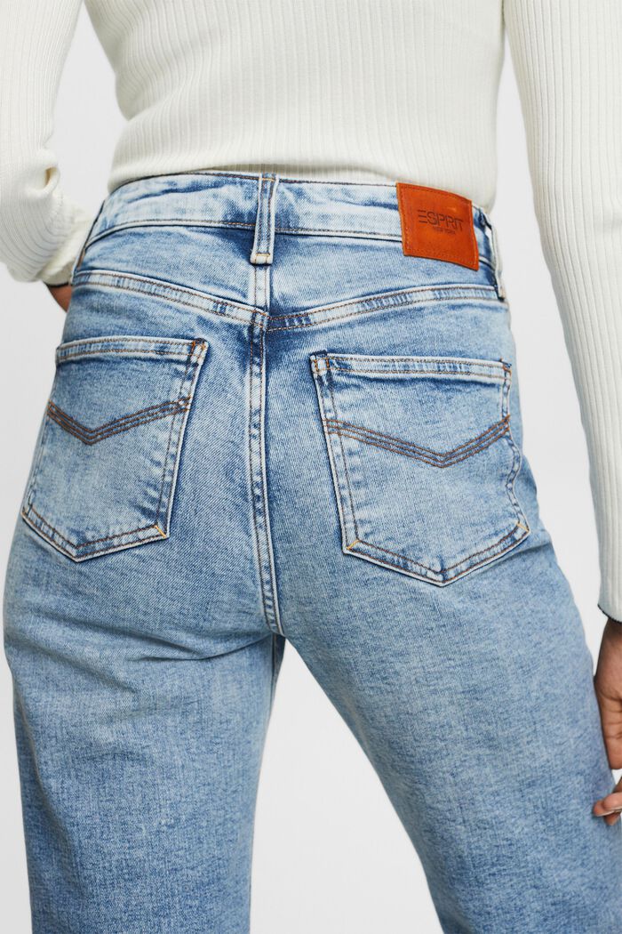 Jeans high-rise straight fit de estilo retro, BLUE LIGHT WASHED, detail image number 4