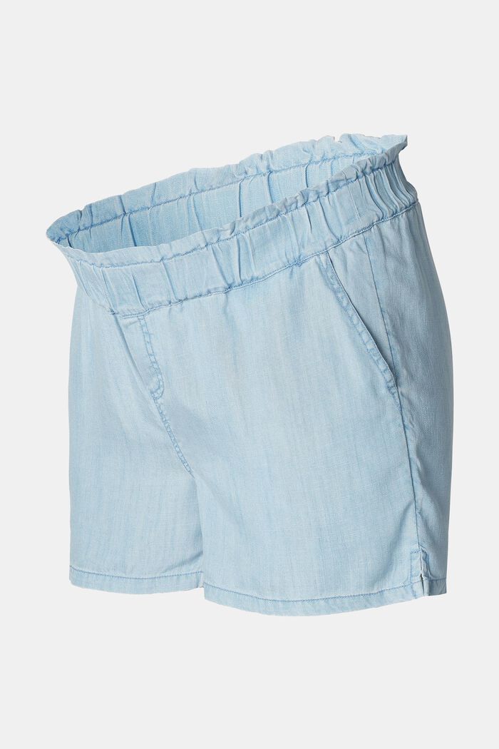 Pantalón corto con faja premamá elástica, LIGHT WASHED, detail image number 4