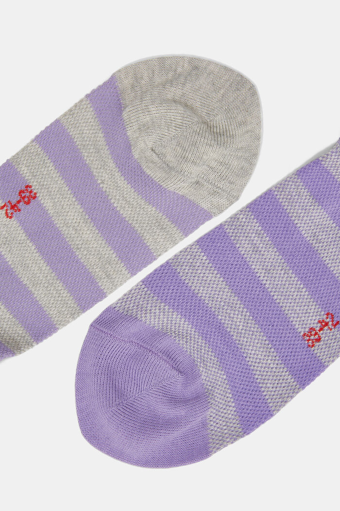 Pack de dos pares de calcetines cortos en malla de algodón, PURPLE, detail image number 1