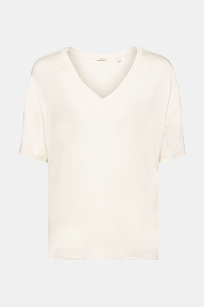 Camiseta de pijama con cuello en pico de viscosa LENZING™ y ECOVERO™