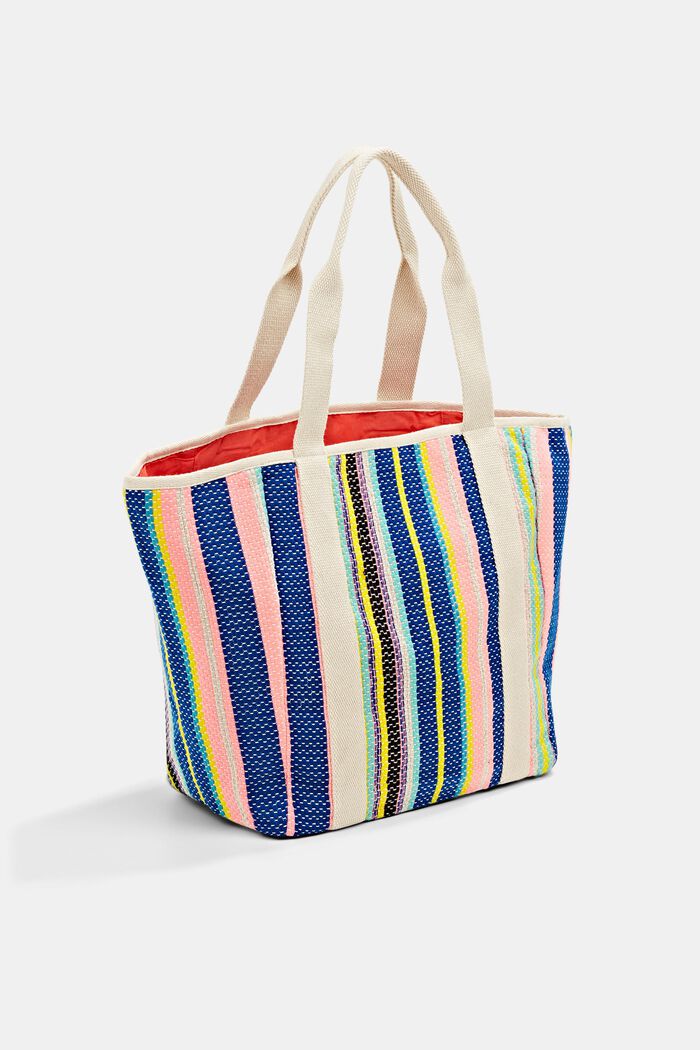 Bolso shopper con rayas de colores, CORAL, detail image number 5