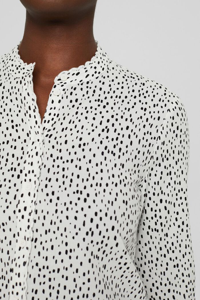 Blusa estampada con bordado, OFF WHITE, detail image number 0
