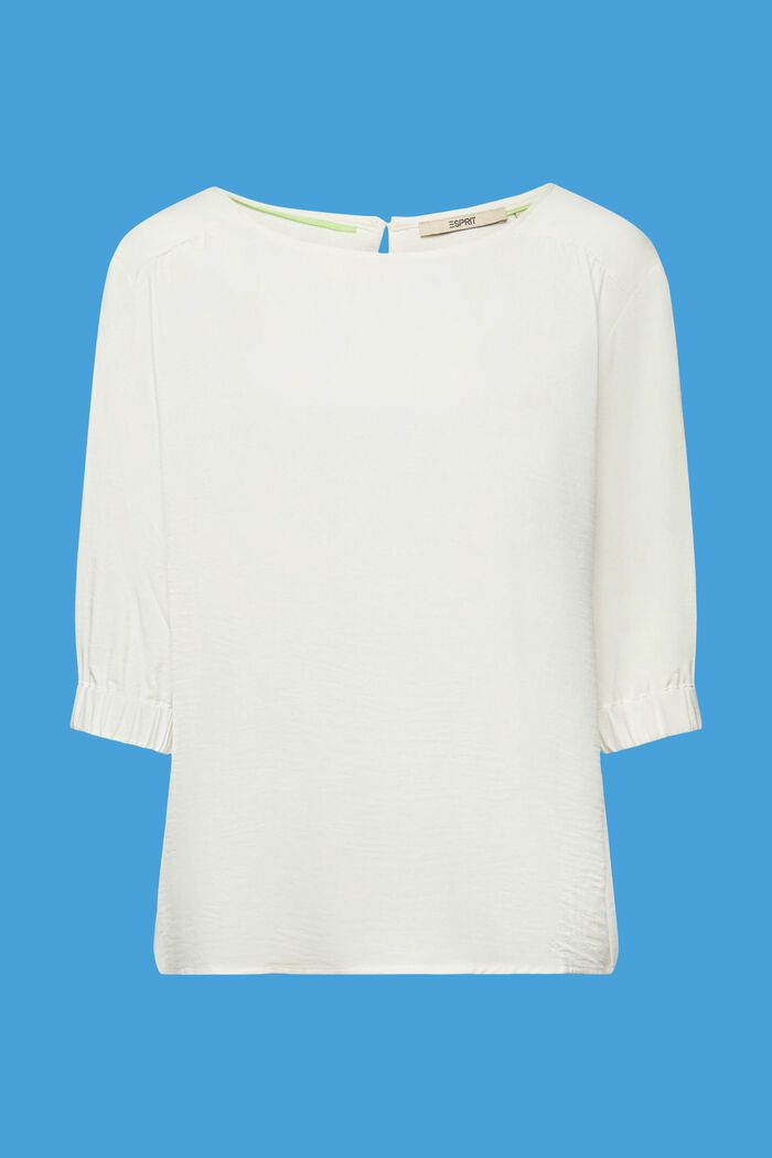 Blusa de crepé con mangas elásticas, OFF WHITE, detail image number 6