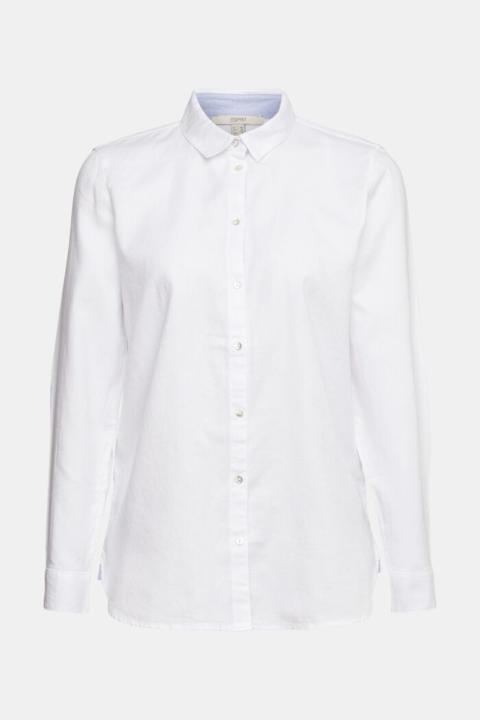Blusa camisera en 100% algodón, WHITE, detail image number 2