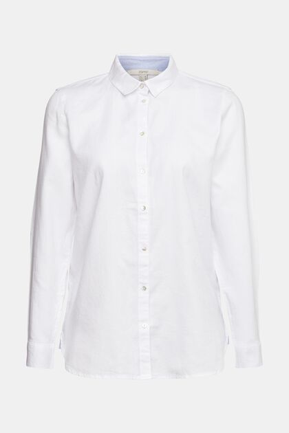 Blusa camisera en 100% algodón, WHITE, overview