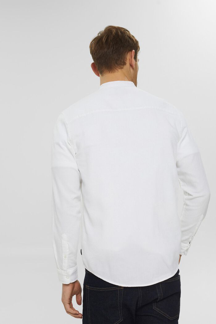 Camisa con cuello mao de algodón, WHITE, detail image number 3