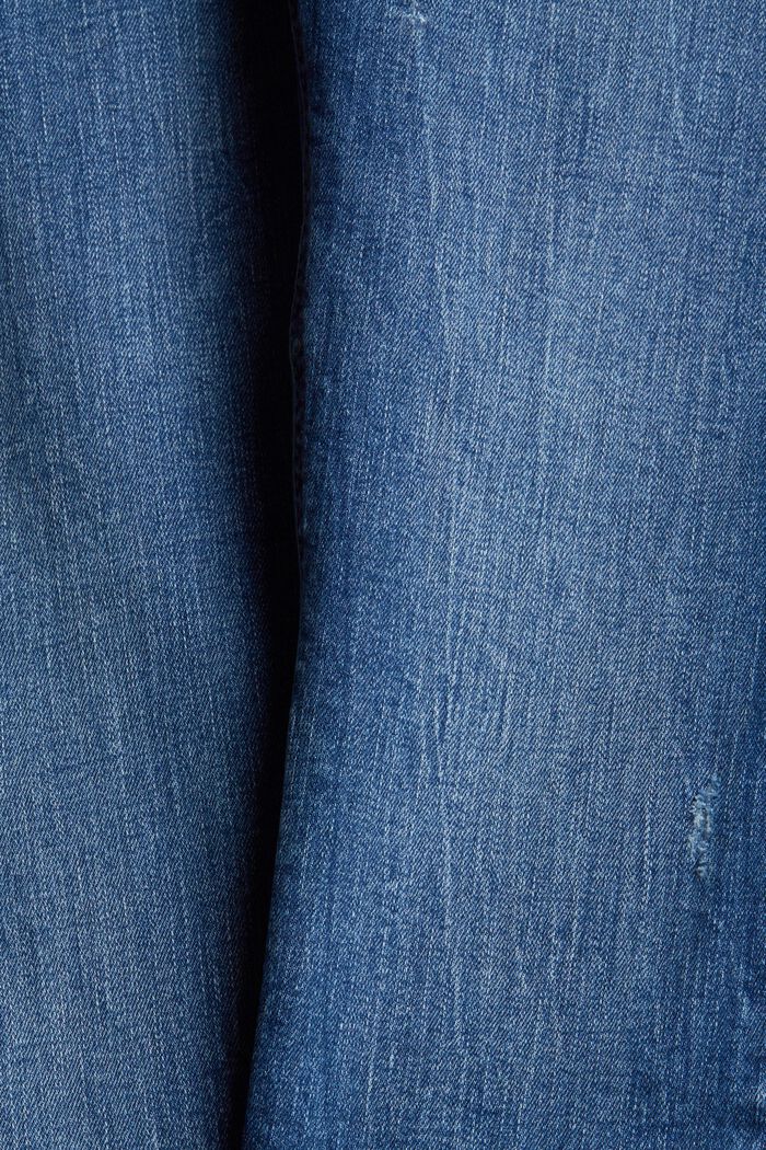 Vaqueros elásticos con algodón ecológico, BLUE MEDIUM WASHED, detail image number 4