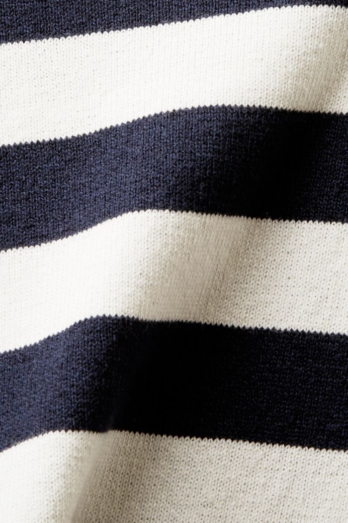 Jersey a rayas de algodón y lino, NAVY, detail image number 5