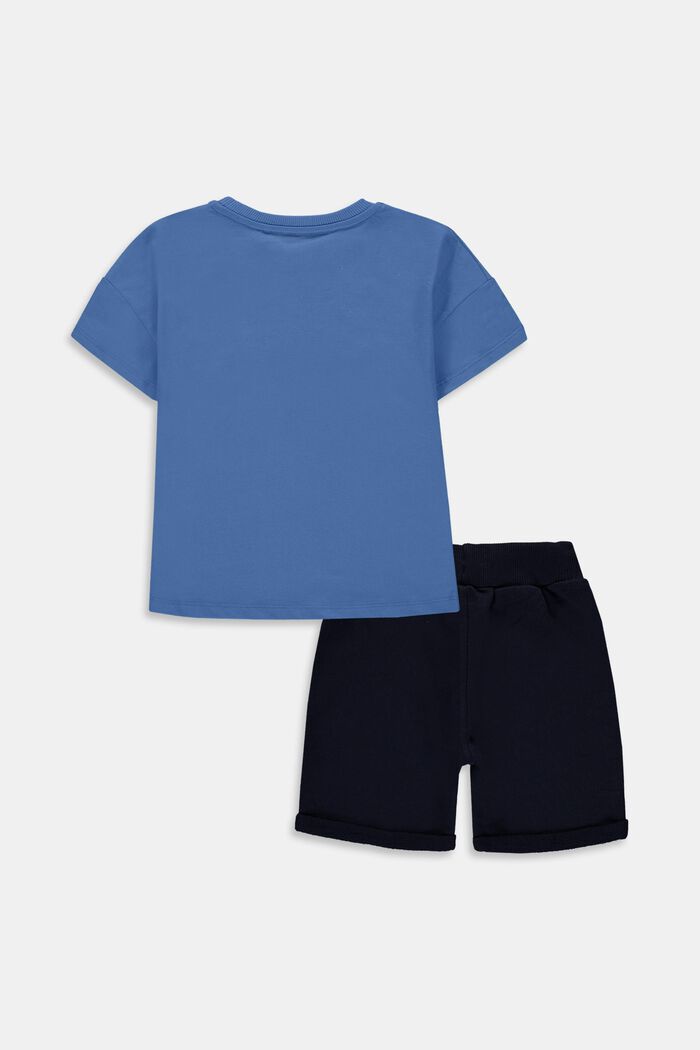 Conjunto combinado: camiseta con logotipo estampado y pantalones cortos, LIGHT BLUE, detail image number 1