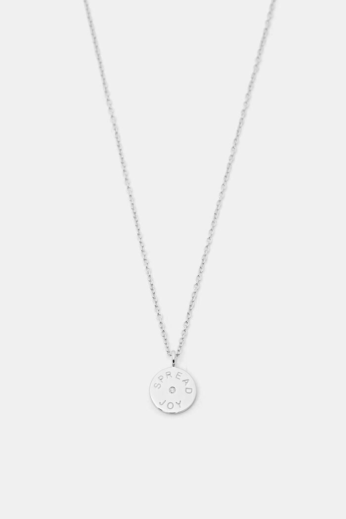 Collar de plata de ley con diamante, SILVER, detail image number 0