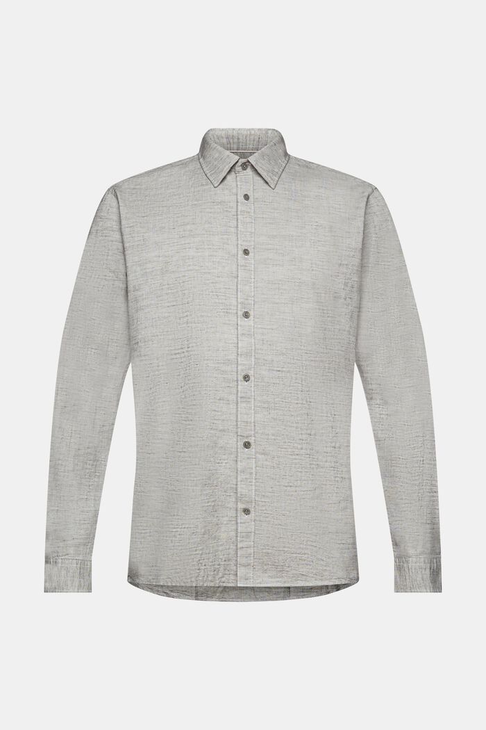 Camisa de algodón sostenible a rayas, MEDIUM GREY, detail image number 6