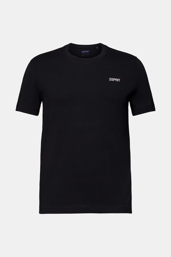 Camiseta en jersey de algodón con logotipo, BLACK, detail image number 5