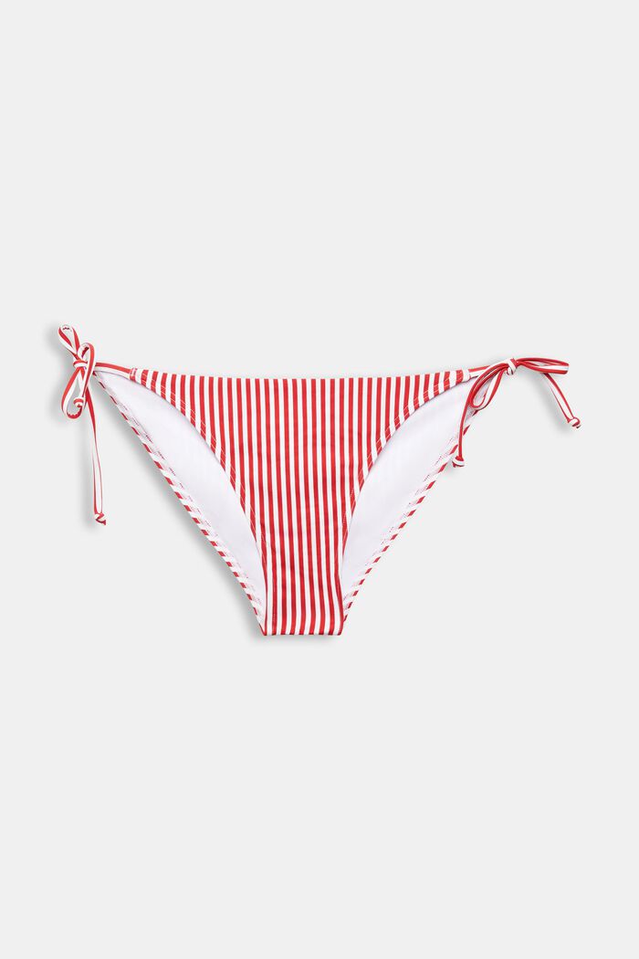 Braguita de bikini a rayas con lazada a los lados, DARK RED, detail image number 4
