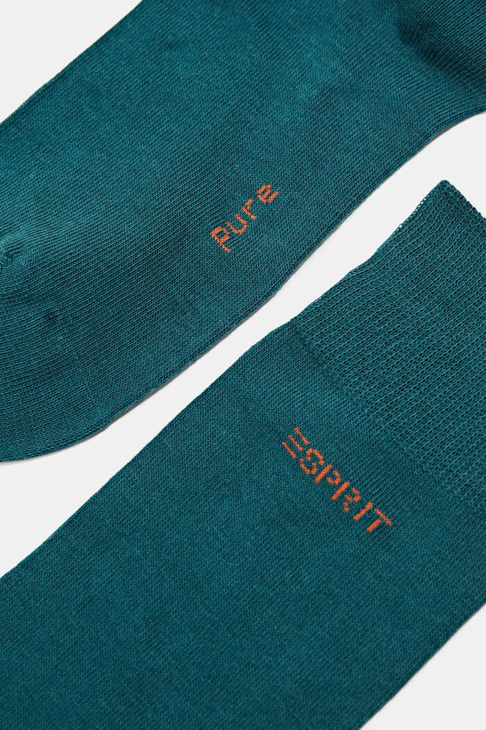 Pack de 2 pares de calcetines, algodón ecológico, PETROL, detail image number 1