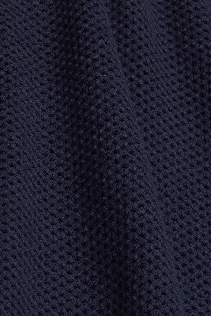 Jersey con punto de textura, mezcla de algodón, NAVY, detail image number 4
