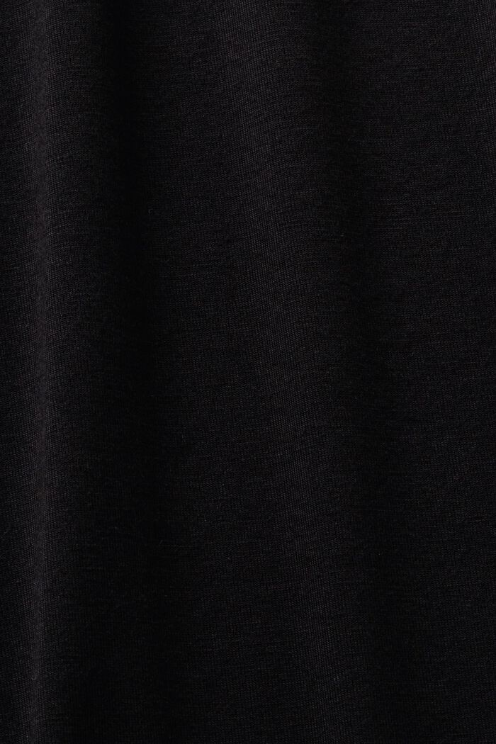 Camiseta de manga larga en diferentes tejidos, BLACK, detail image number 5