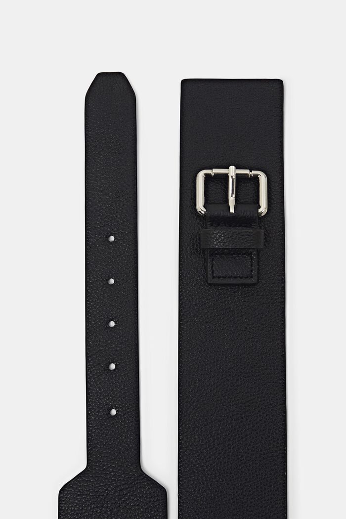 Cinturón ancho en piel, BLACK, detail image number 1