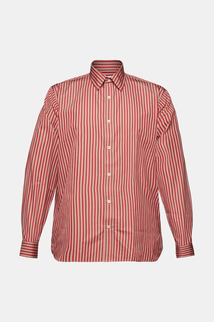 Camisa a rayas de popelina, DARK RED, detail image number 6