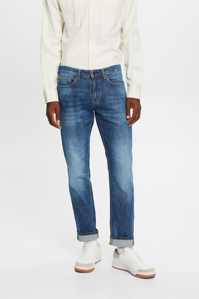 Jeans mid-rise slim fit, BLUE MEDIUM WASHED, detail image number 1