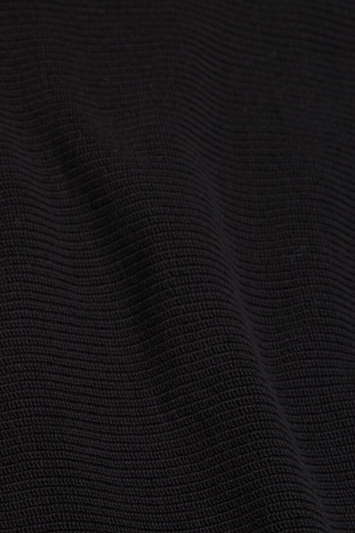 Jersey con cuello barco en algodón ecológico/TENCEL™, BLACK, detail image number 4