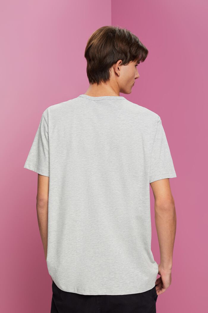 Camiseta en mezcla de algodón y viscosa con estampado, LIGHT GREY, detail image number 3