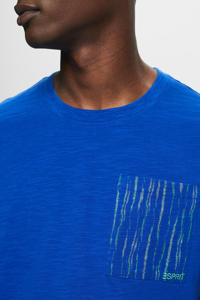 Camiseta algodón flameado logotipo bolsillo, BRIGHT BLUE, detail image number 3