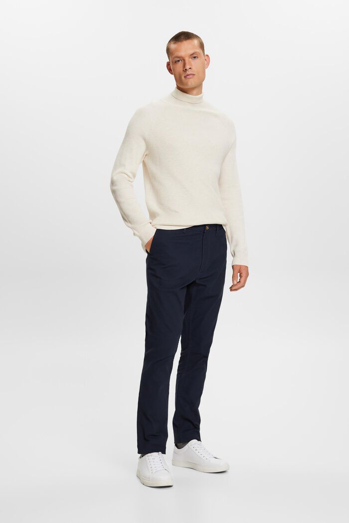 Pantalones chinos, algodón elástico, NAVY, detail image number 5