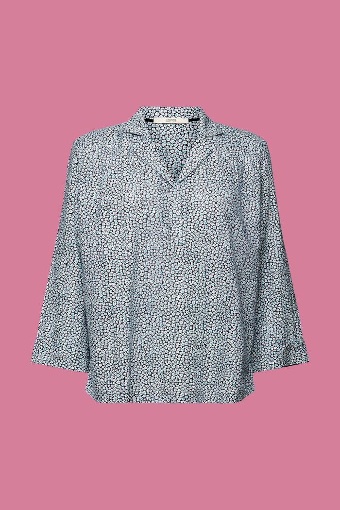 Blusa de algodón con estampado floral, NAVY, detail image number 7
