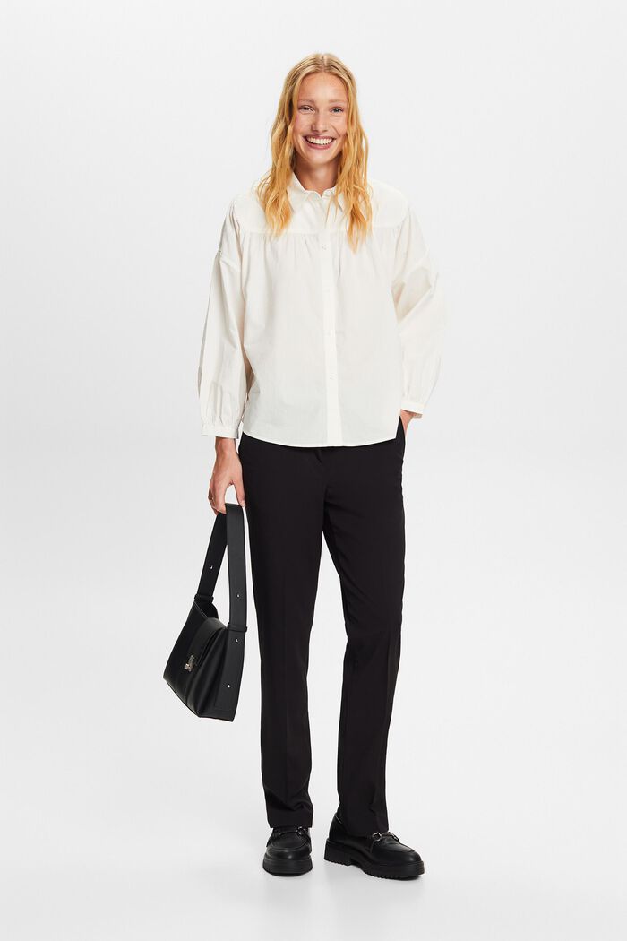 Blusa de popelina, 100% algodón, OFF WHITE, detail image number 0