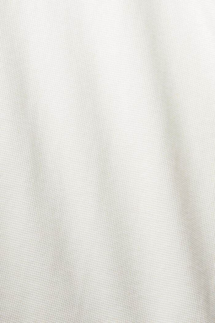 Camiseta de manga larga en piqué apanalado, 100% algodón, OFF WHITE, detail image number 5