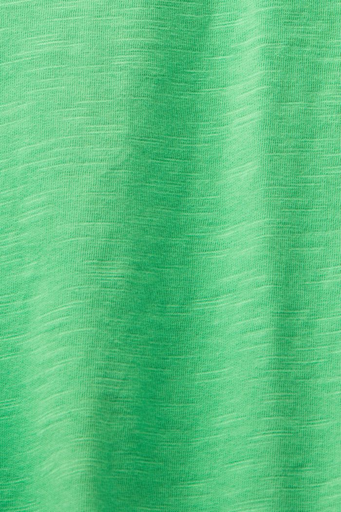 Camiseta flameada de algodón, GREEN, detail image number 4