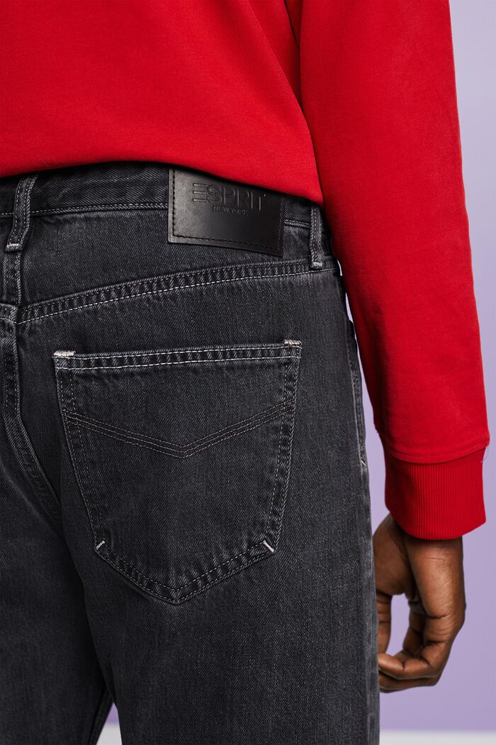 Jeans mid-rise straight fit, GREY DARK WASHED, detail image number 3