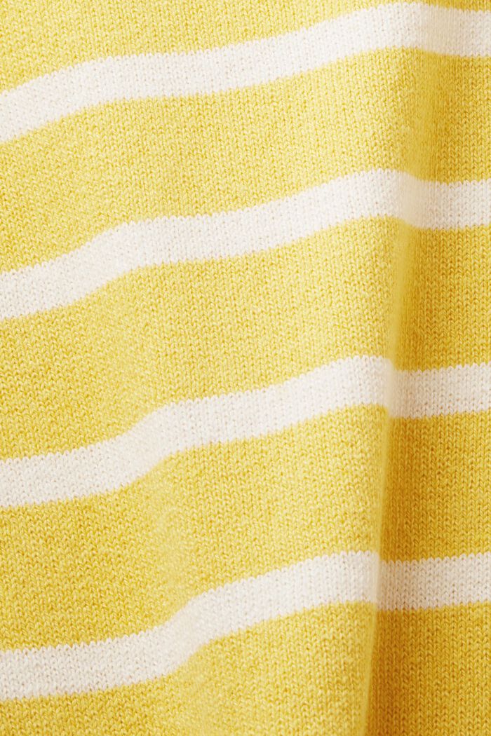Jersey a rayas de algodón y lino, SUNFLOWER YELLOW, detail image number 5
