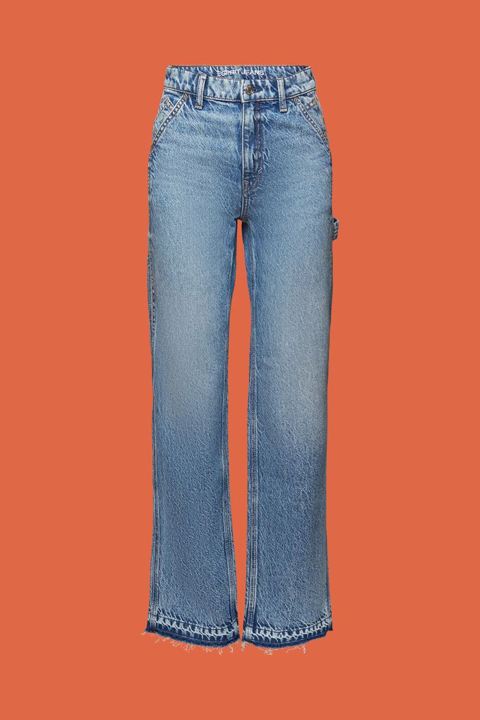 Jeans high-rise straight fit, BLUE LIGHT WASHED, detail image number 7