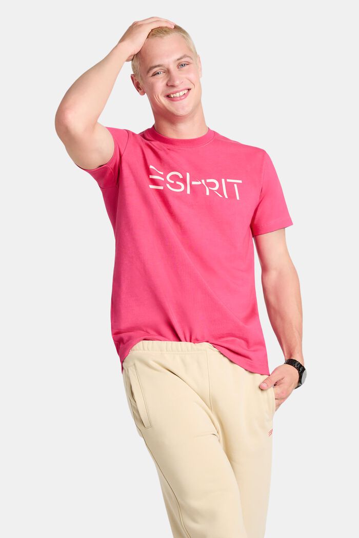 Camiseta unisex en jersey de algodón con logotipo, PINK FUCHSIA, detail image number 1