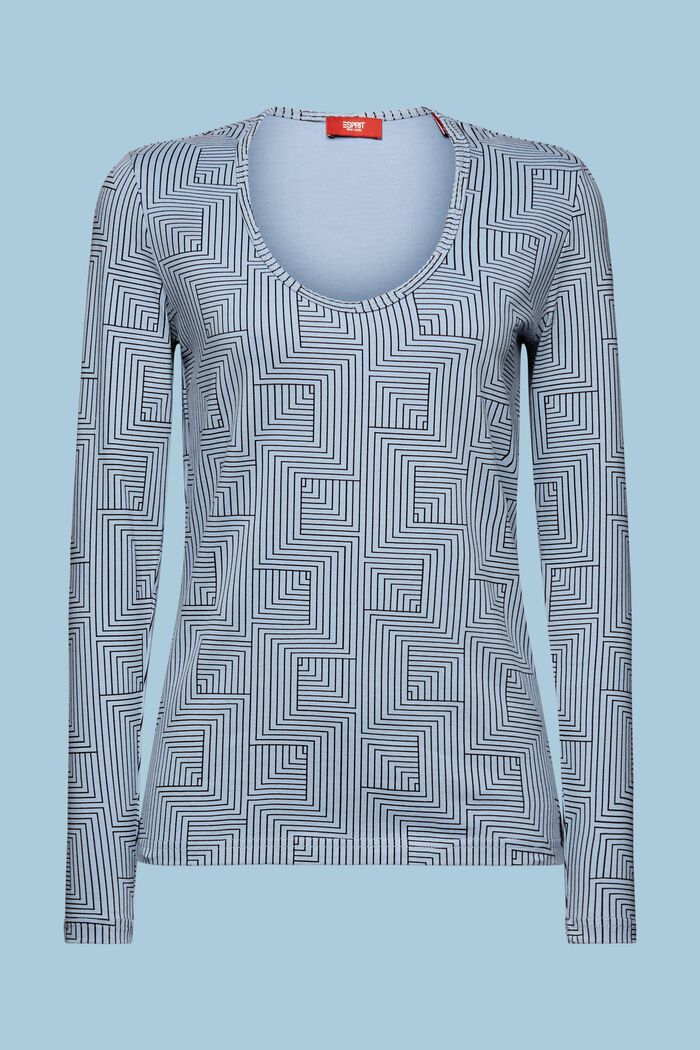 Camiseta de manga larga de algodón, LIGHT BLUE LAVENDER, detail image number 6