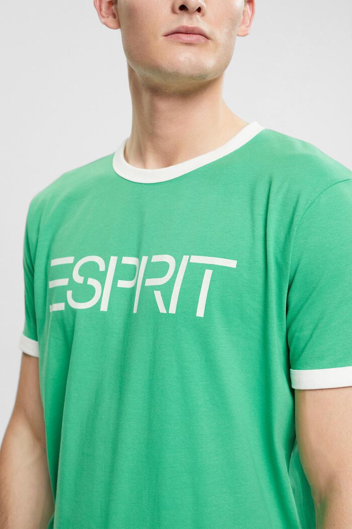 Camiseta de punto con logotipo estampado, GREEN, detail image number 2