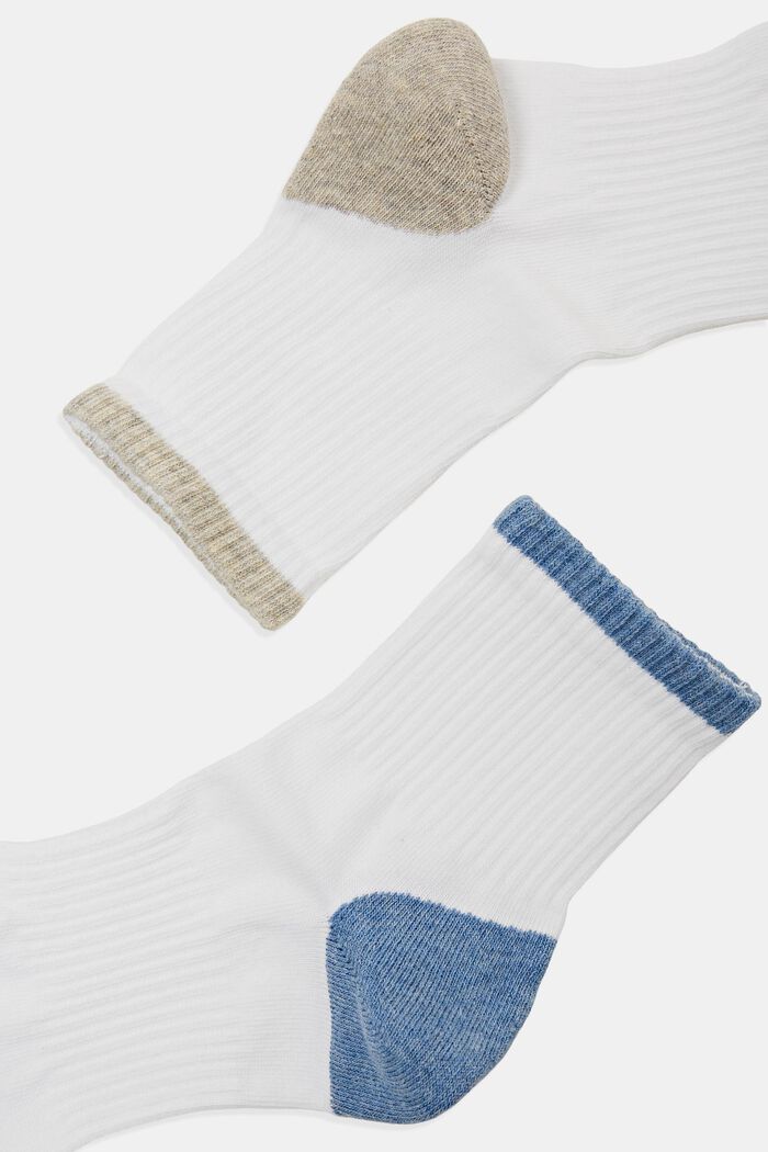 Pack de 2 pares de calcetines deportivos con detalles de colores, NEW WHITE, detail image number 1